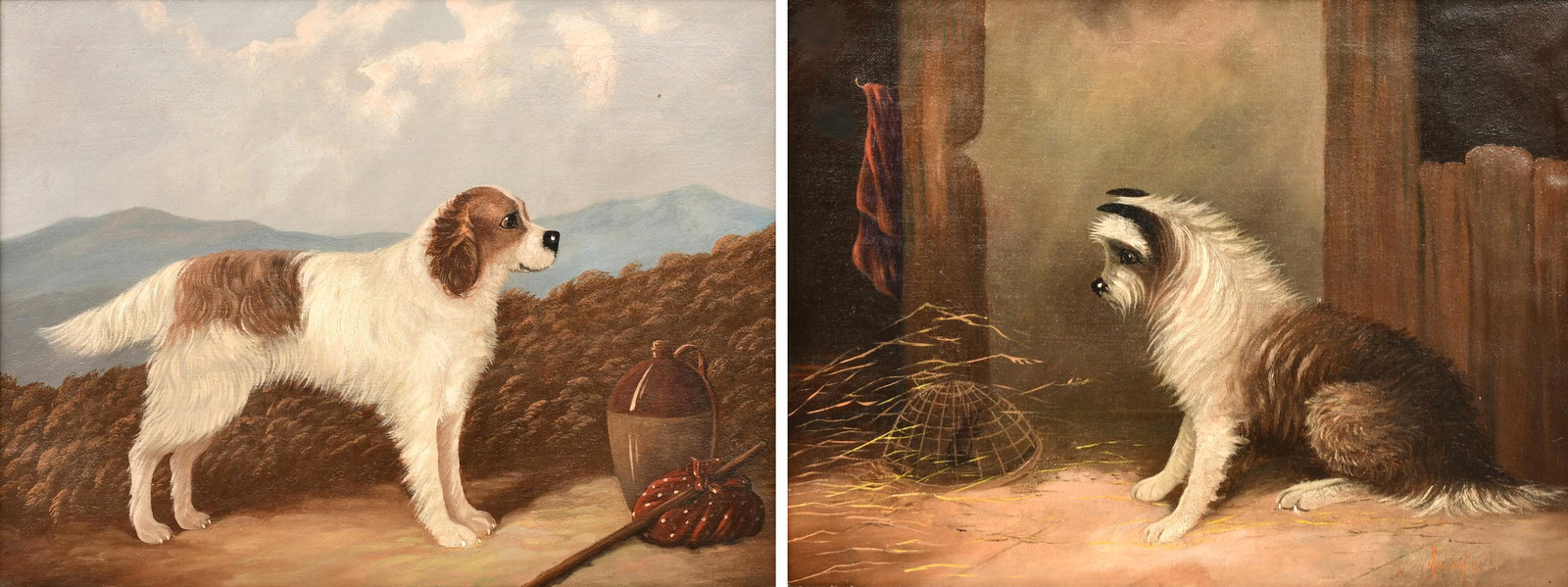 Two Late 20th Century Dog Portraits, Oil on Canvas (1 of 6)