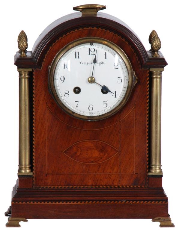 Inlaid Mahogany Mantle Clock