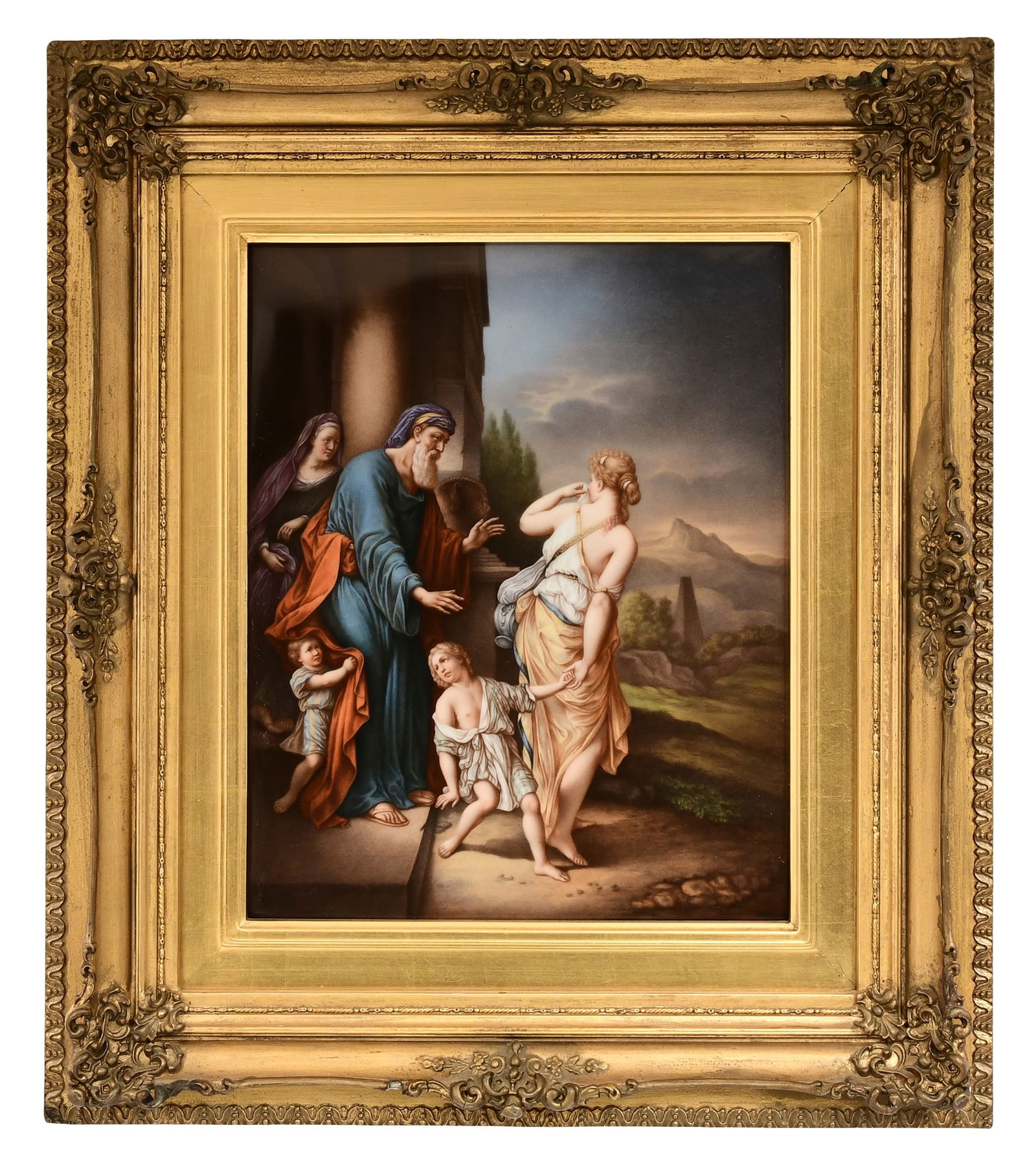 Berlin (K.P.M.), Ambrosius Lamm, Dresden, Porcelain Plaque of "The Expulsion of Hagar and Ishmael" (1 of 4)
