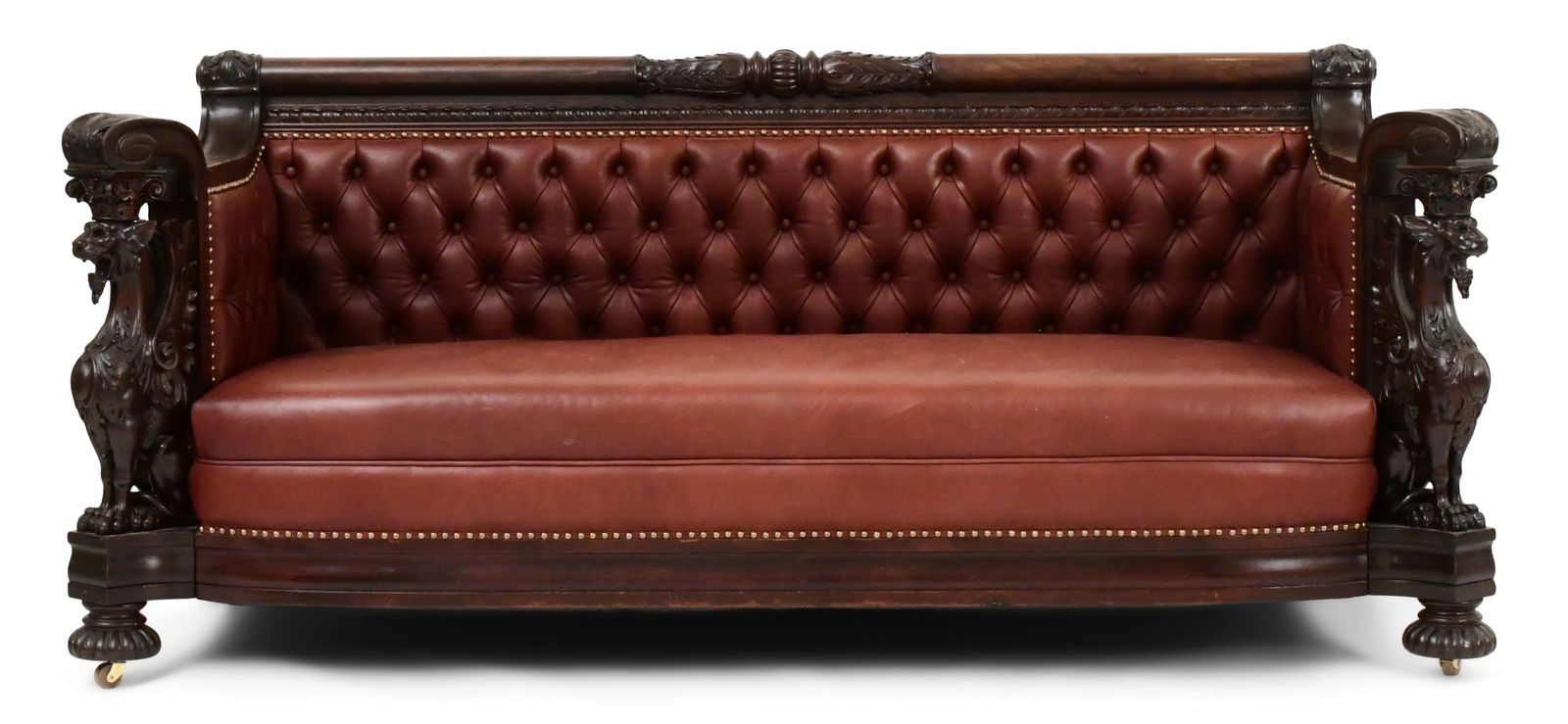 R.J. Horner & Co. Mahogany Sofa with Griffins (1 of 10)