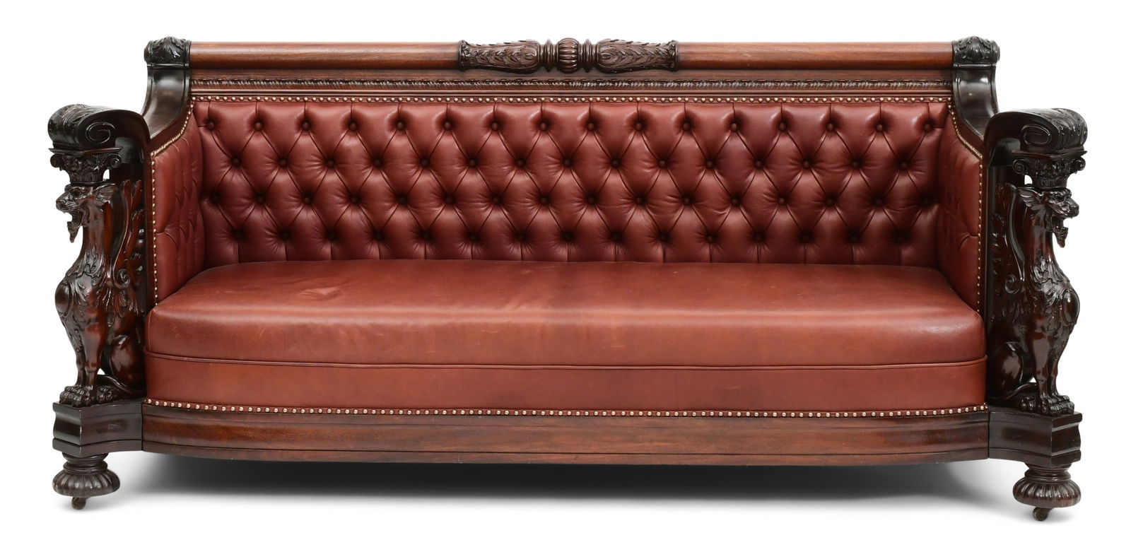 R.J. Horner & Co. Mahogany Sofa with Griffins (1 of 8)