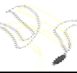 18K Yellow Gold Elizabeth Locke Necklace with Byzantine Coin Pendant: 18K Yellow Gold Elizabeth Locke Necklace with Byzantine Coin Pendant• 1 7/8 inches (pendant length)• 40 1/4 inches (chain length)• 56.6 dwt (total weight)Notes: Fontaine's Auction Ga