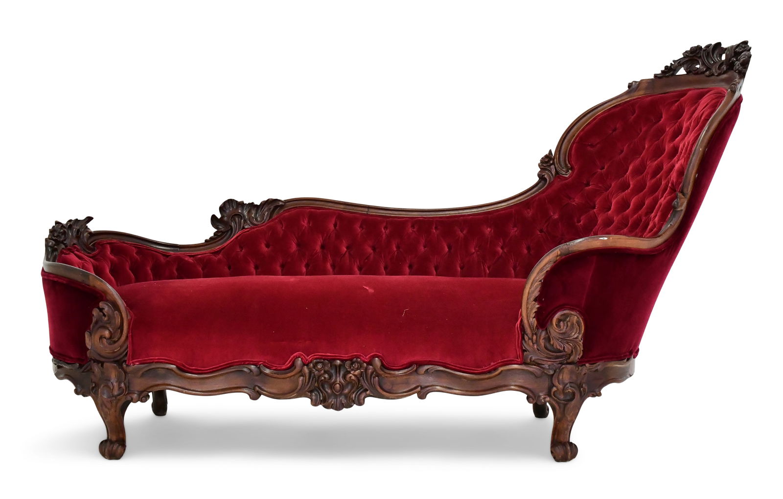 American Rococo Revival Walnut Recamier (1 of 7)