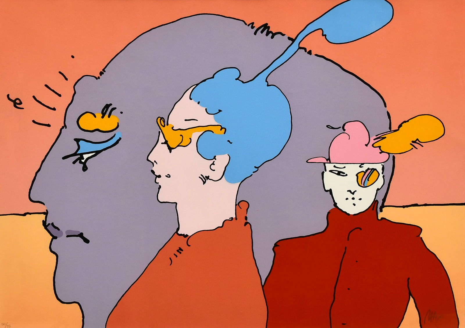 Peter Max (American, b. 1937), "Peach Cinema" (1 of 5)