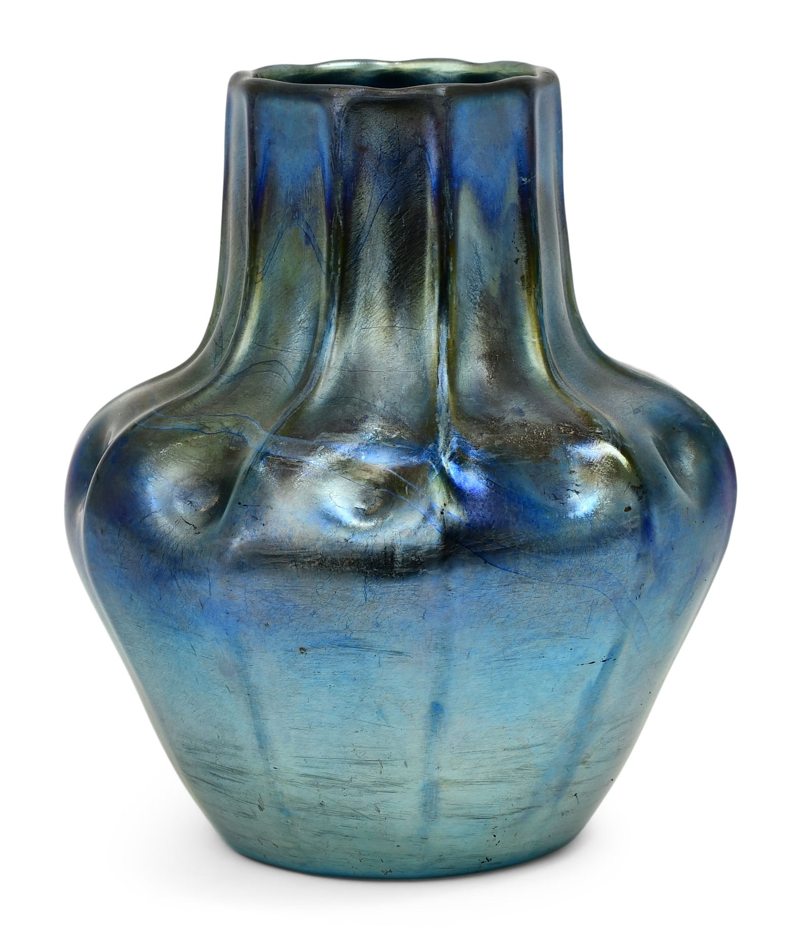 Tiffany Studios Favrile Glass Ribbed Vase (1 of 4)