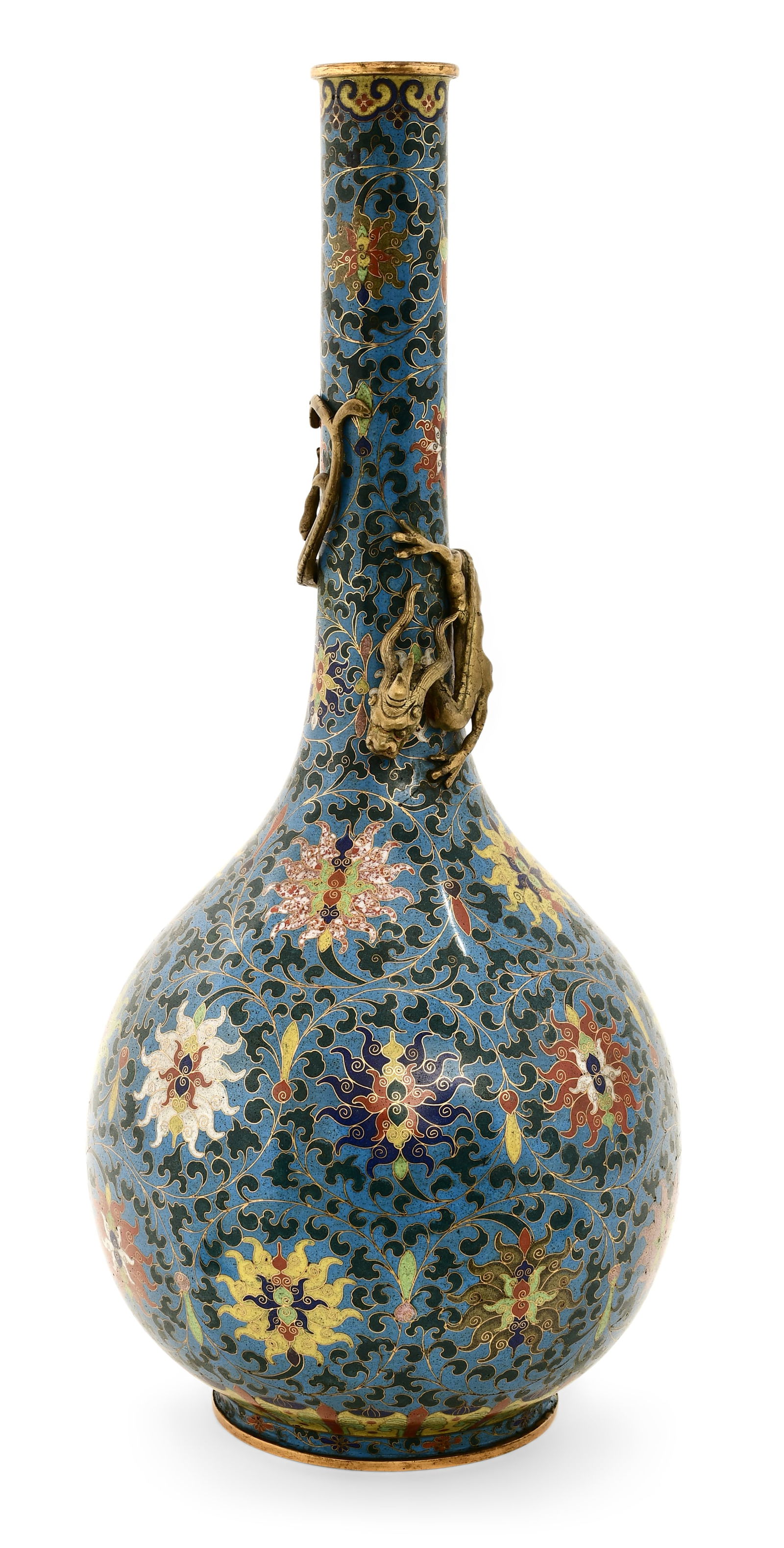 Chinese Cloisonné & Gilt Bronze Bottle Vase with Dragon (1 of 6)