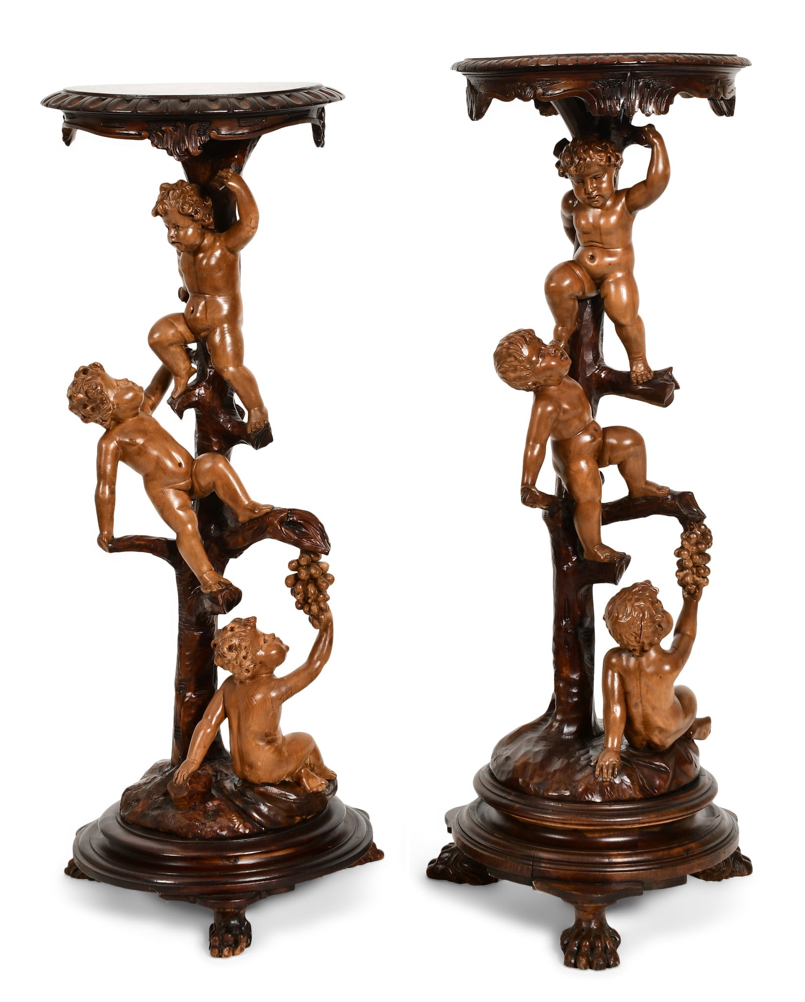 Two Italian Carved Wood Figural Pedestals (1 of 5)
