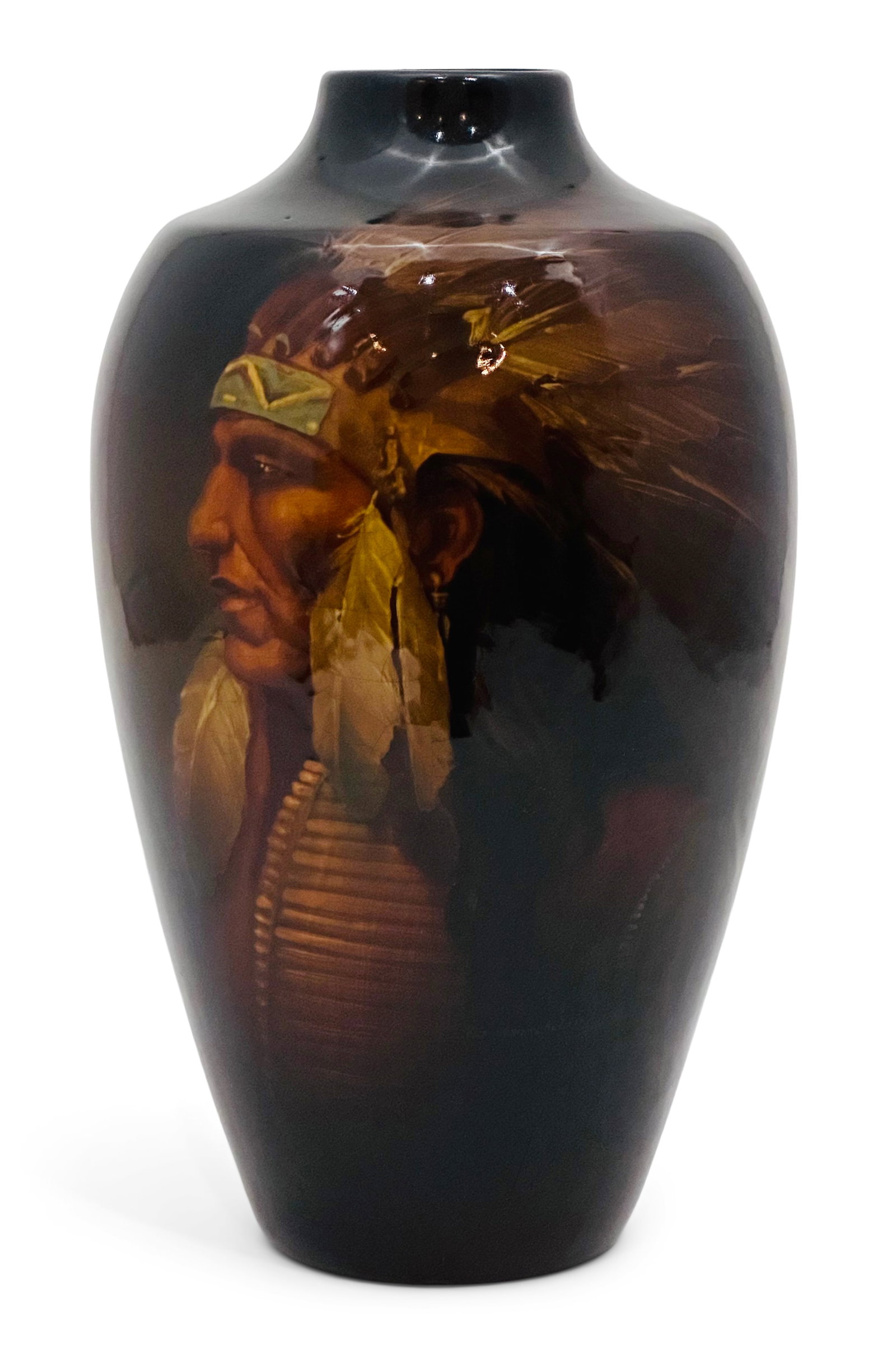 Weller Pottery "Louwelsa" Indian Vase, Decorated by Levi J. Burgess (1 of 3)
