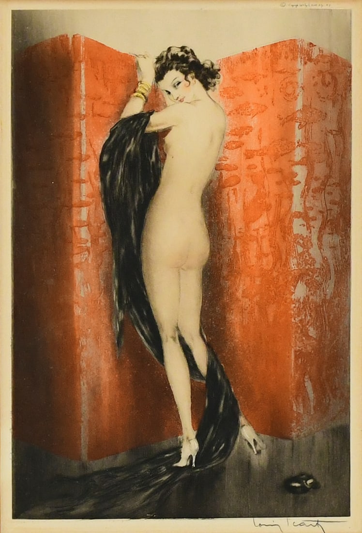 Louis Icart (French, 1888-1950), "Lacquered Screen" (1 of 5)