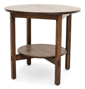 Stickley Brothers Tea Table, No. 2516: Stickley BrothersTea Table, No. 2516circa 1910oaknumbered "853-2516"26 x 28 inchesProvenance: Private Collection, Montclair, New Jersey