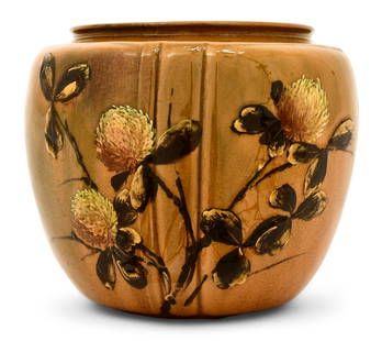 Rookwood Pottery "Clover Blossom" Vase, Decorated by William McDonald: Rookwood Pottery CompanyDecorated by William McDonald"Clover Blossom" Vasecirca 1885glazed earthenwaremarked "Rookwood / 1885 / 244 / W. McD."5 1/2 x 6 1/2 inchesProvenance