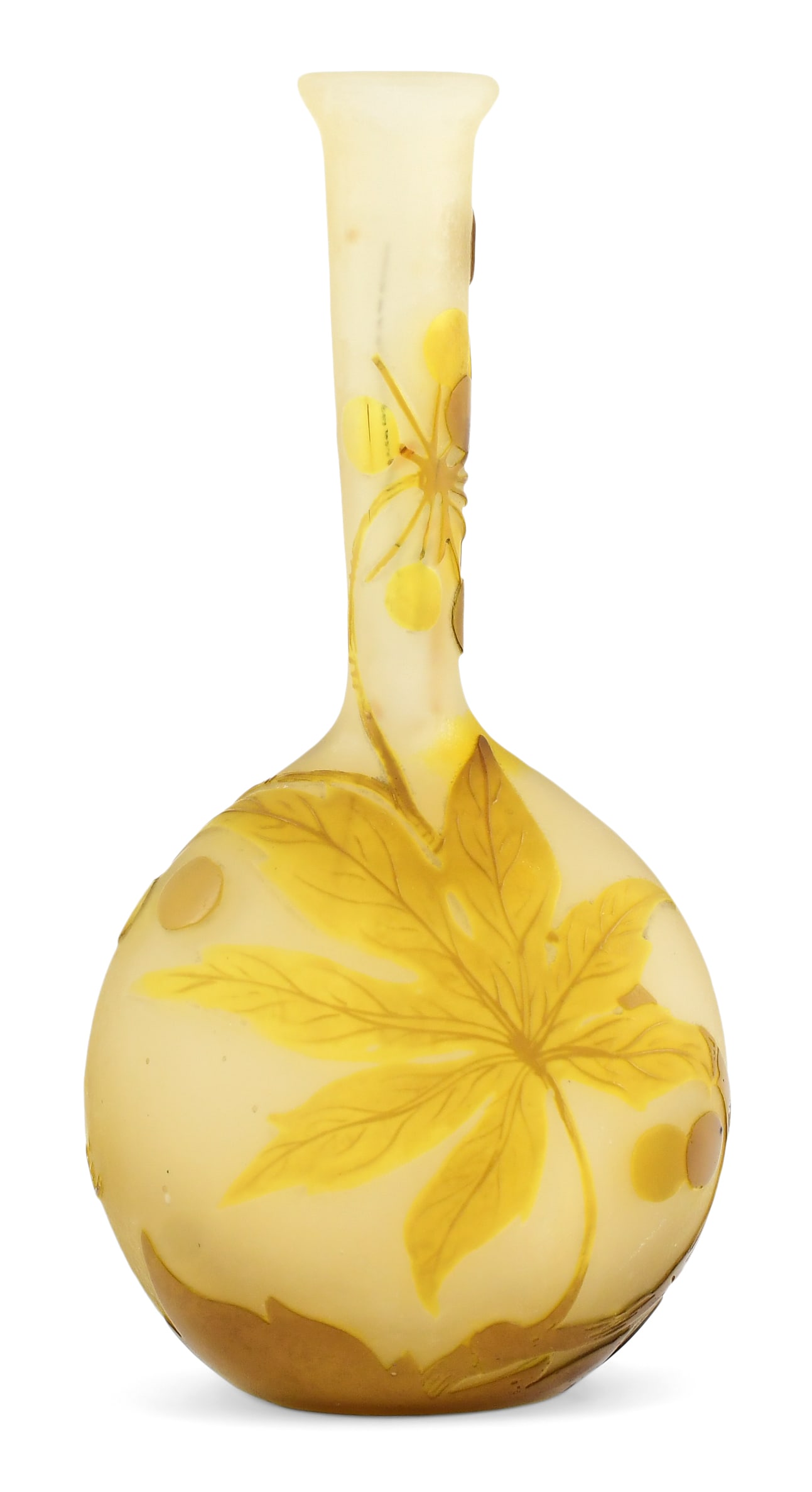 Émile Gallé Cameo Glass "Berries" Banjo-Form Vase (1 of 4)