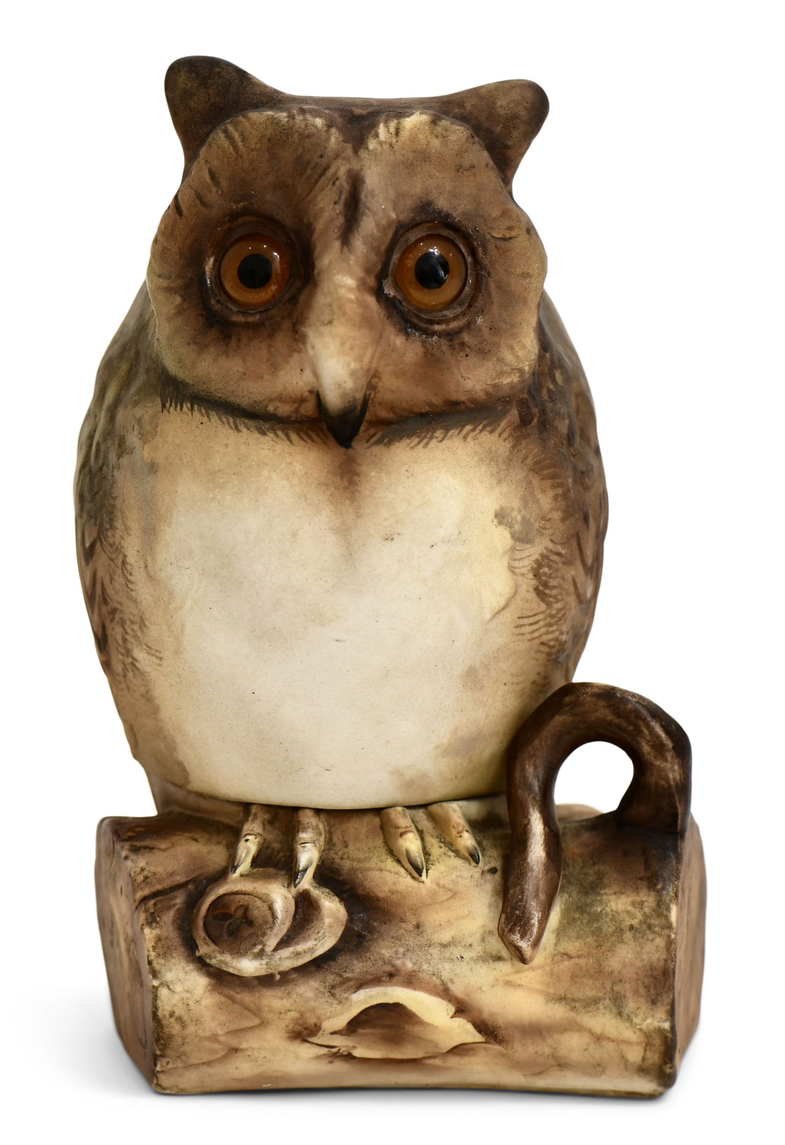 Nippon Hand-Painted Porcelain Owl-Form Lamp (1 of 5)