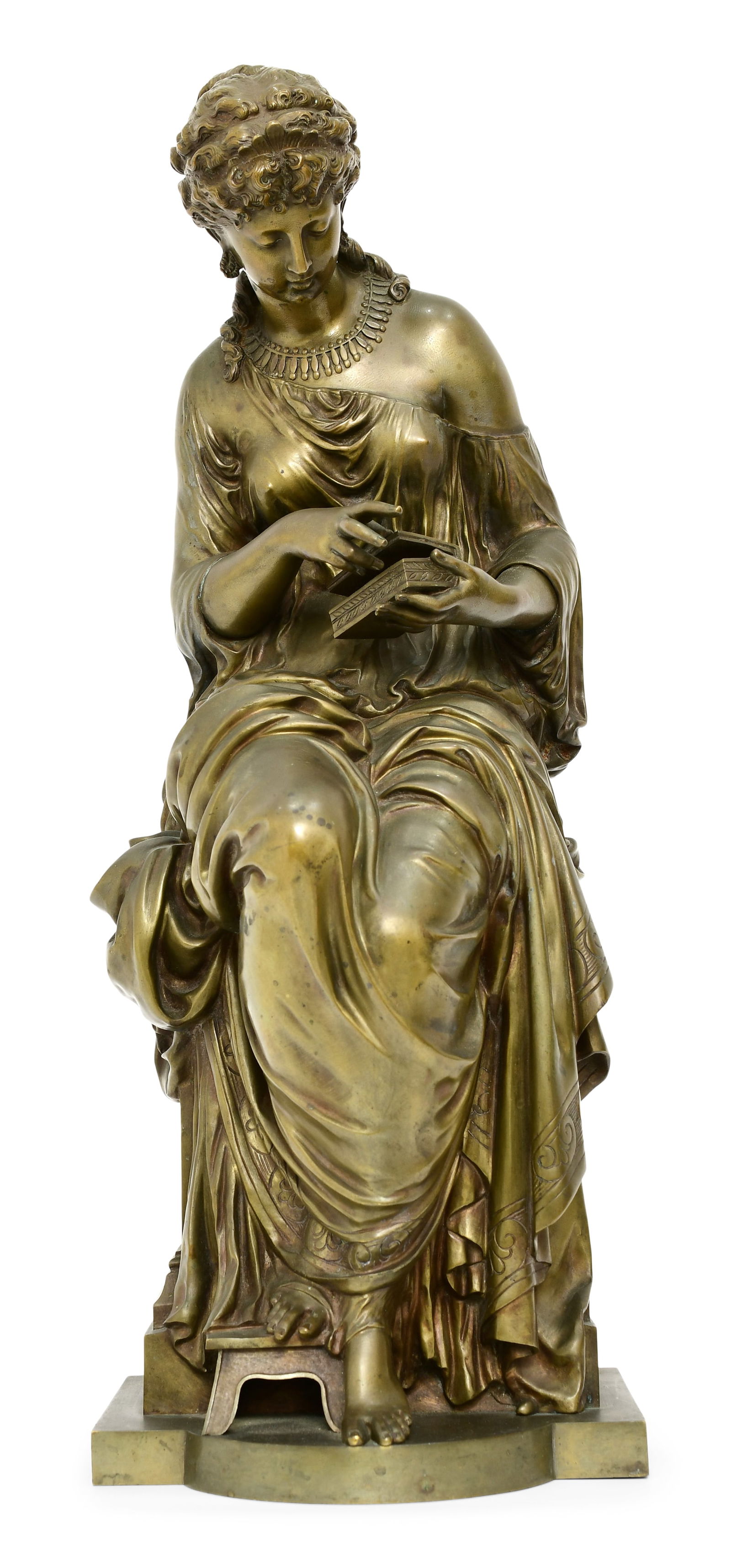 Mathurin Moreau (French, 1822-1912), Bronze Sculpture of Pandora with Box (1 of 9)