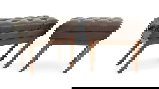 Two Steinway Leather-Upholstered Piano Benches by Paul L. Jansen & Son: Two Steinway Leather-Upholstered Piano Benches by Paul L. Jansen & Son20th century20 x 24 x 17 inches