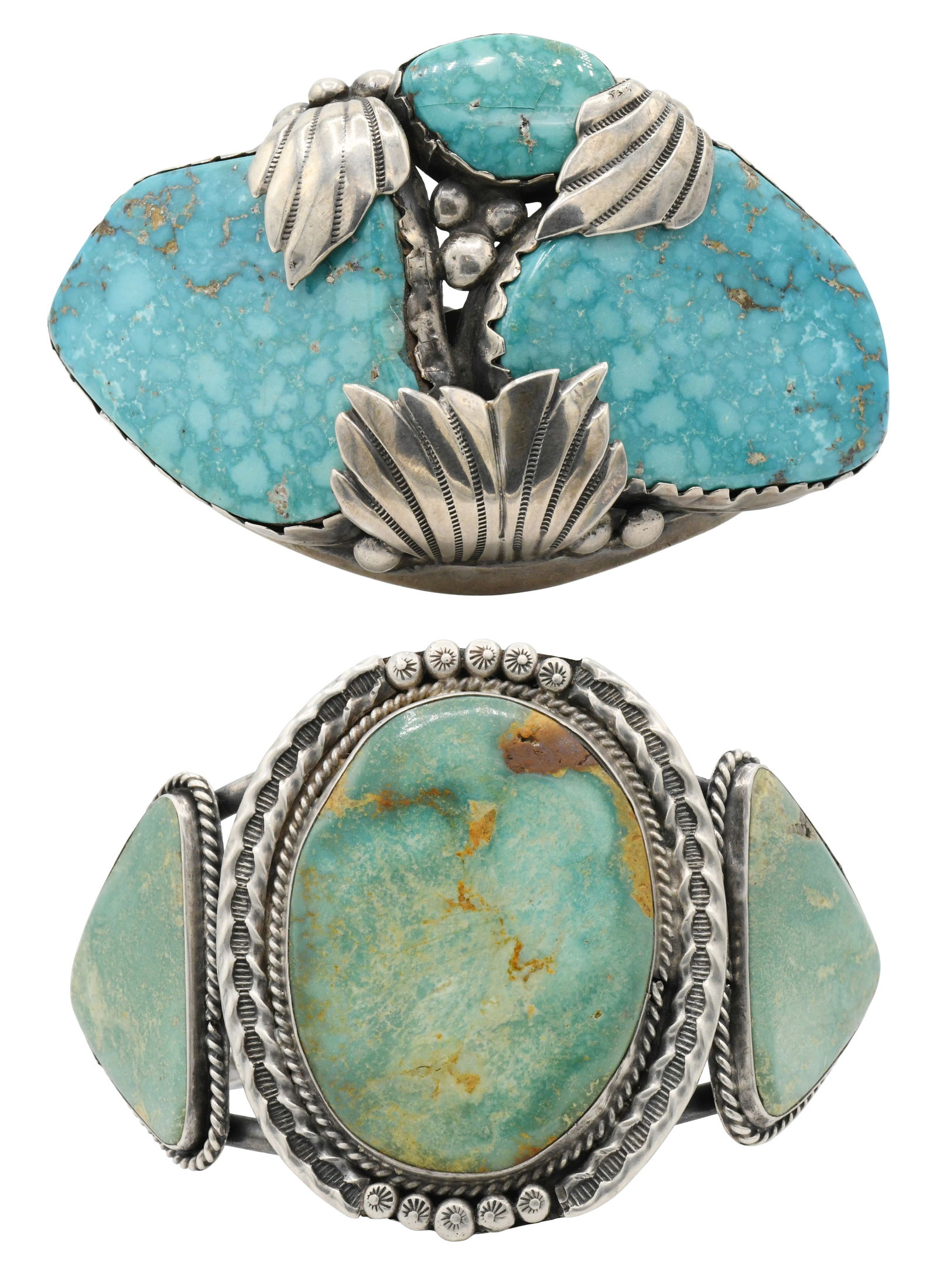 Two Sterling Silver & Turquoise Bangles (1 of 9)