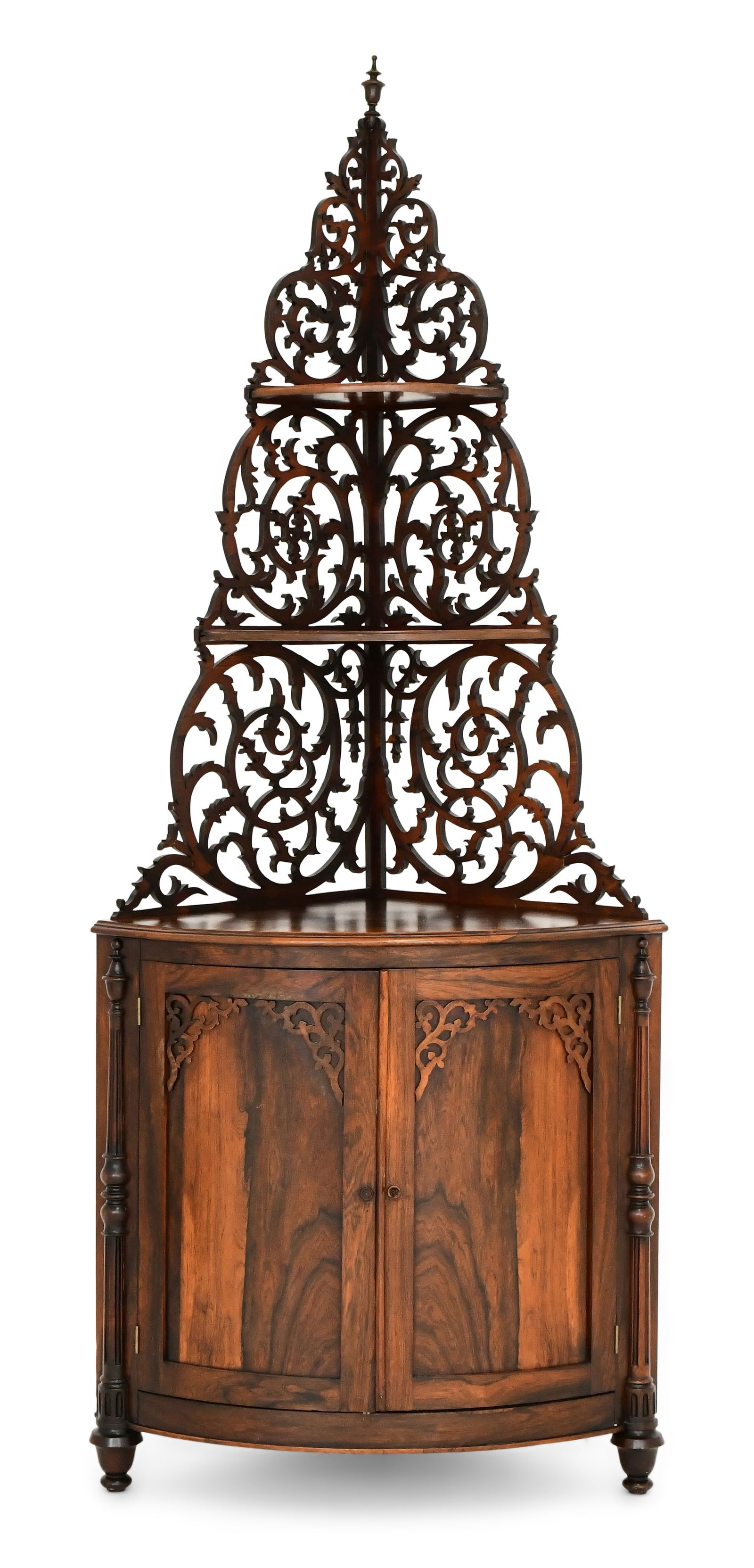 American Rococo Revival Rosewood Corner Etagere (1 of 5)