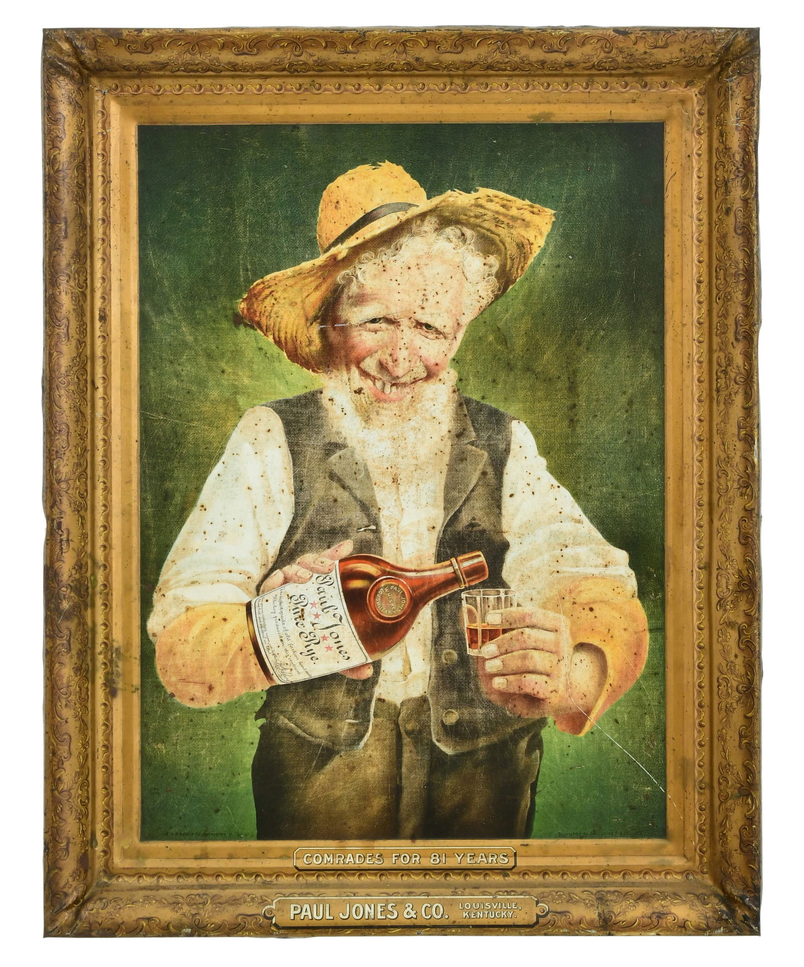 Paul Jones & Co. Pure Rye Tin Advertising Sign (1 of 4)