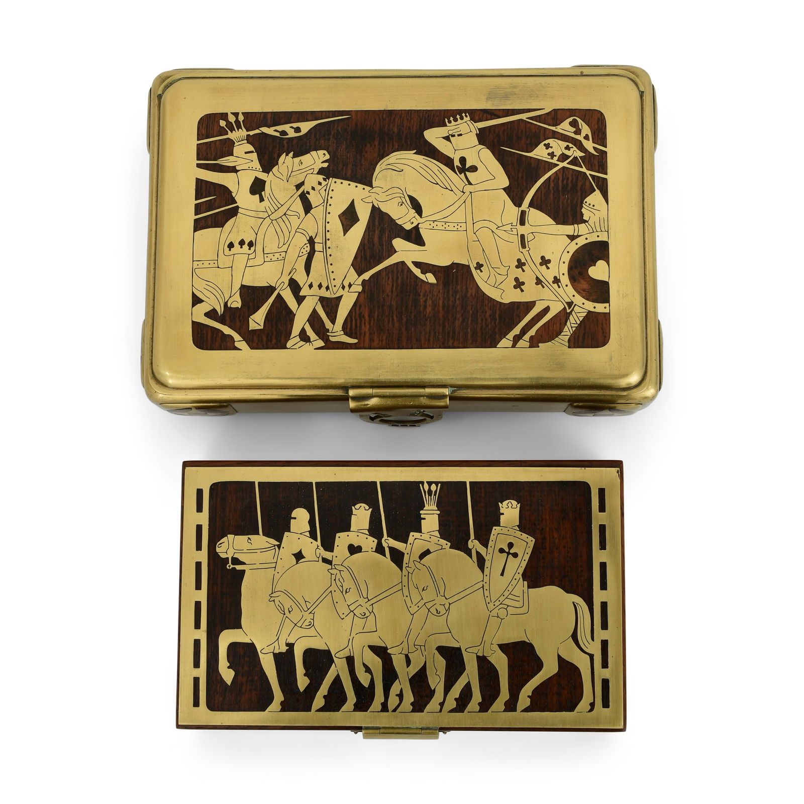 Attributed to Erhard & Sohne, Two Mahogany & Brass Jewelry Boxes (1 of 7)