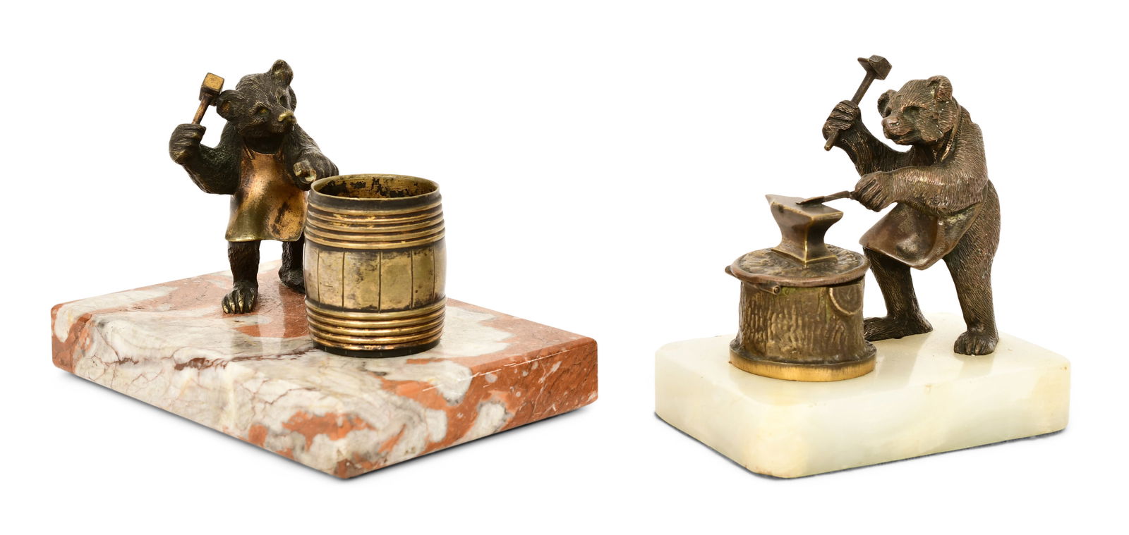 Two Bronze Sculptures of Bears as Blacksmiths (1 of 5)