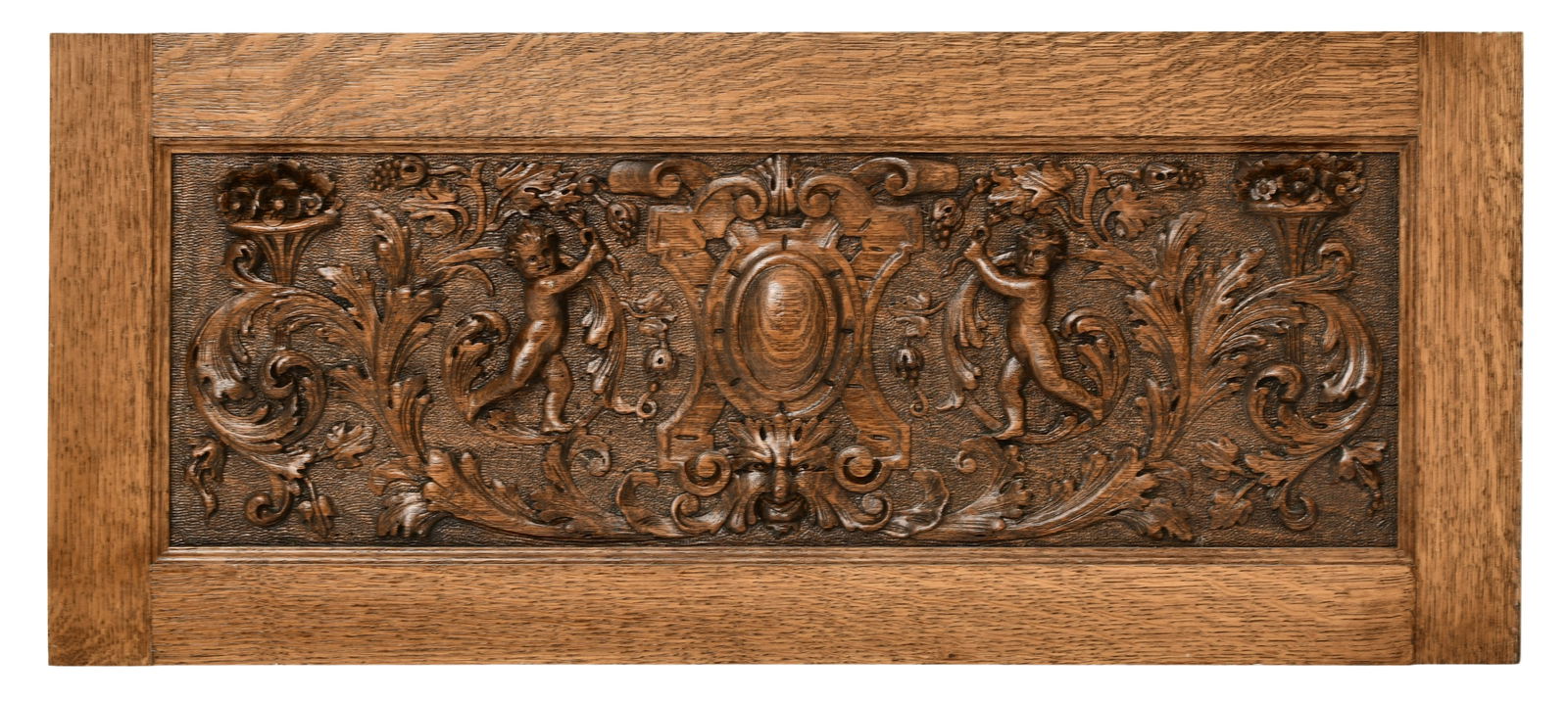 American Carved Oak Figural Framed Panel (1 of 4)