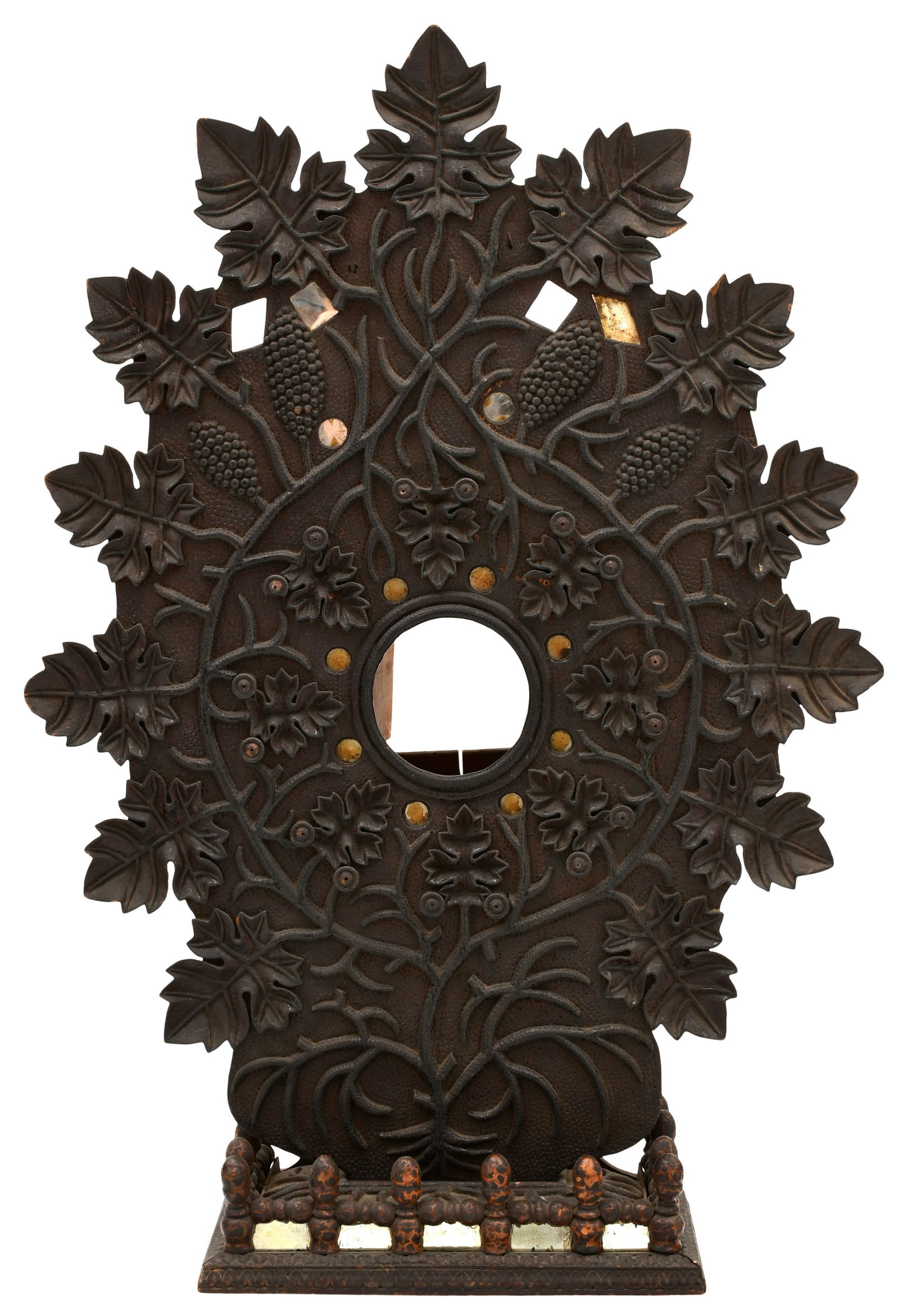 Folk Art Carved Wood & Glass Standing Frame (1 of 8)