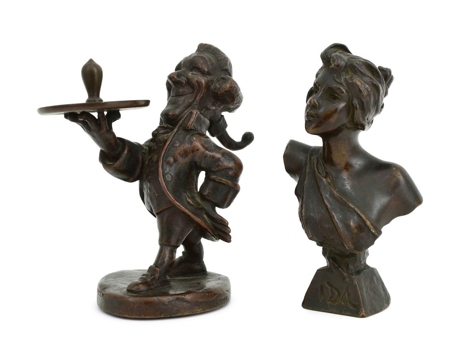 Gorham Co. "Butler" Bronze Sculpture and a Bronze Sculpture of a Boy (1 of 7)