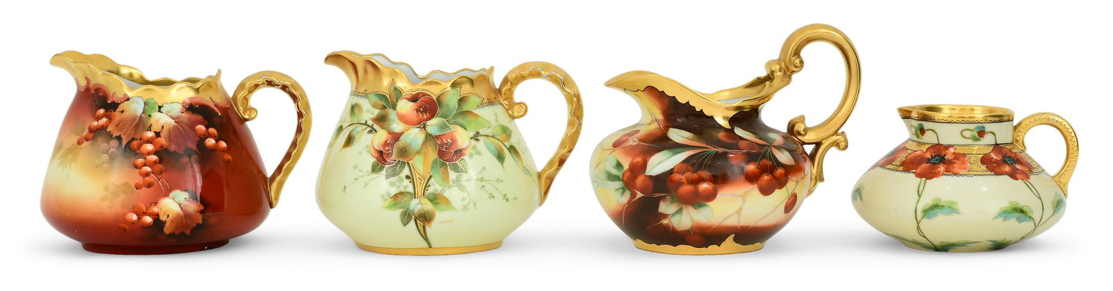 Lot of Four Hand-Painted Porcelain Pitchers (1 of 6)