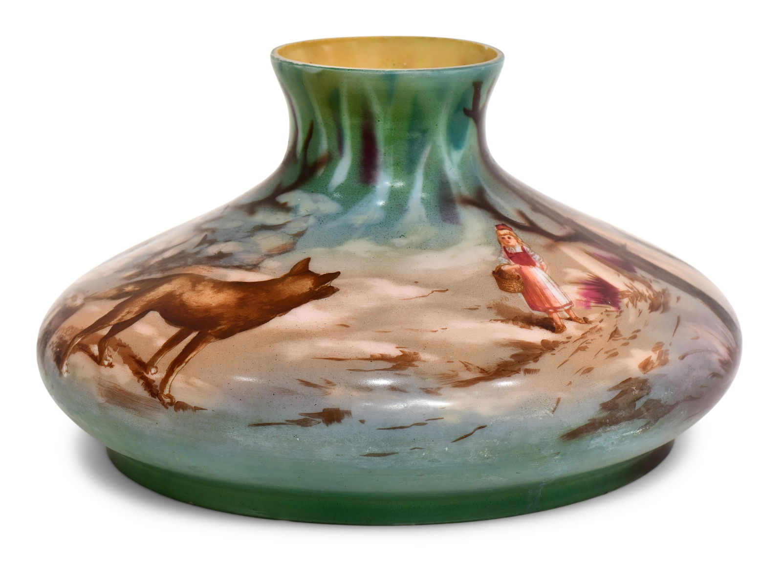 American Parlor Lamp Shade with "Little Red Riding Hood" (1 of 5)