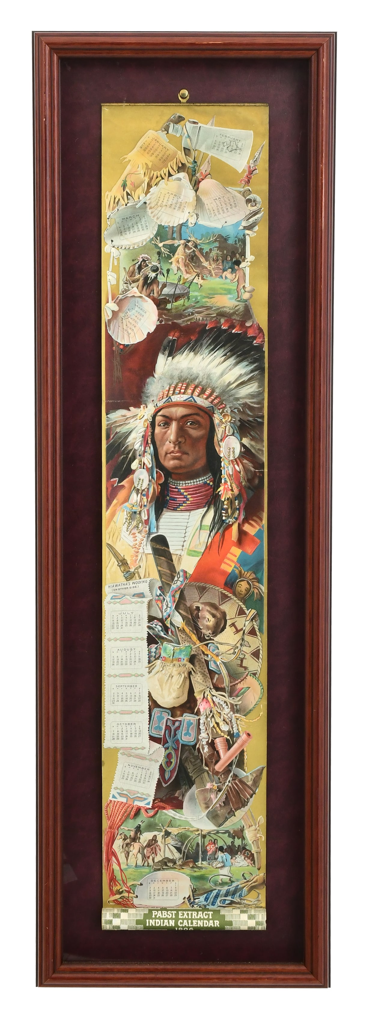 1906 Pabst Extract Indian Paper Calendar (1 of 5)