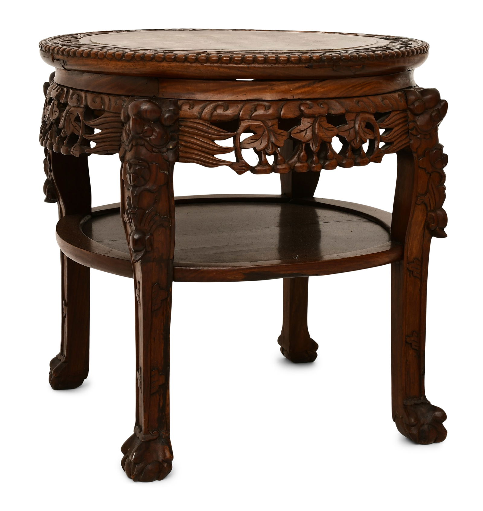 Chinese Carved Teakwood Table (1 of 5)