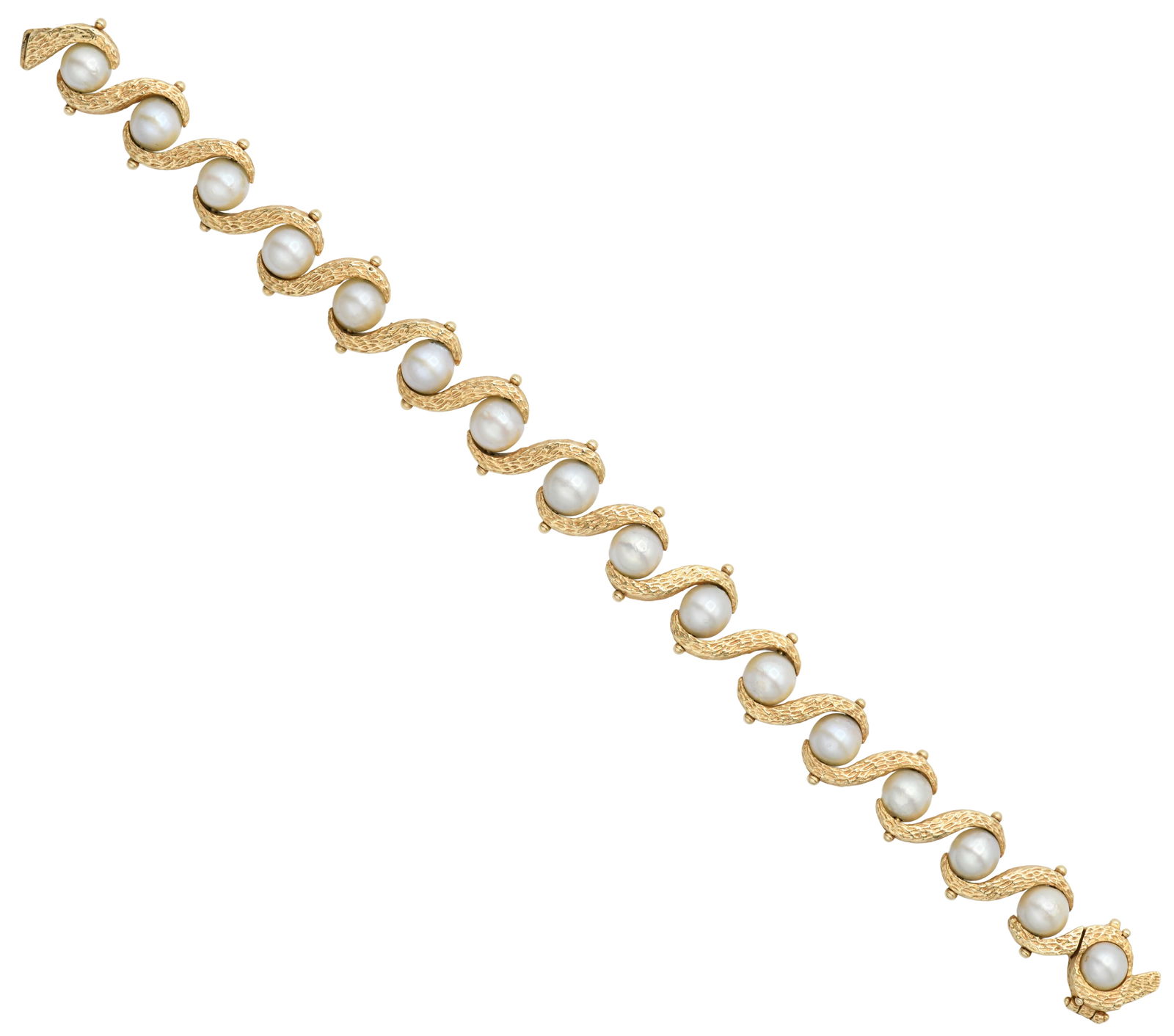 14K Yellow Gold & Pearl Bracelet (1 of 2)