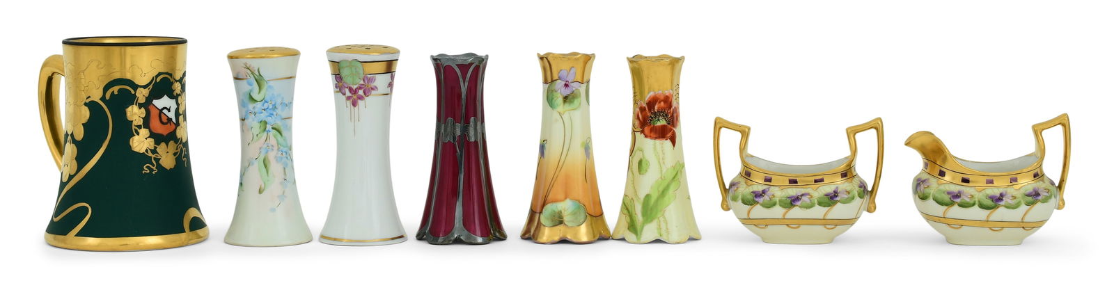 Lot of Eight French & German Hand-Painted Porcelain Pieces (1 of 7)