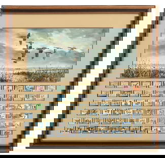 American Framed Federal Duck Stamps with Print: American Framed Federal Duck Stamps with Print20th century33 1/4 x 35 1/4 inchesProvenance: The Harold F. Wright Estate, McPherson, Kansas