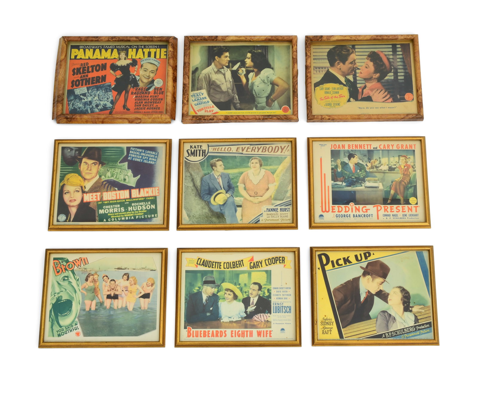 Lot of Nine Movie Lobby Cards: Lot of Nine Movie Lobby Cards circa 1930's 12 x 15 inches Provenance: The Anthony Vidakovich Estate, Queens, New York