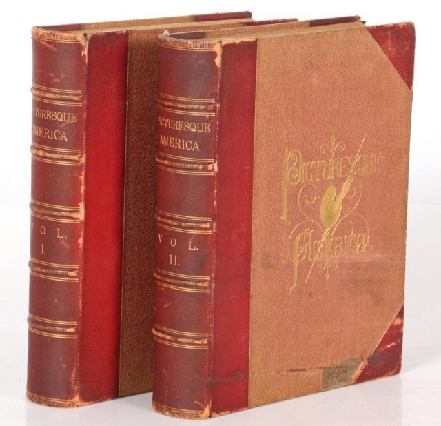 William Cullen Bryant - In 2 volumes: Picturesque America or The Land We Live In. Edited by William Cullen Bryant, in 2 volumes. Published by D. Appleton & Company, New York, 1872. Complete with all pages, good tight bindings with gilt in