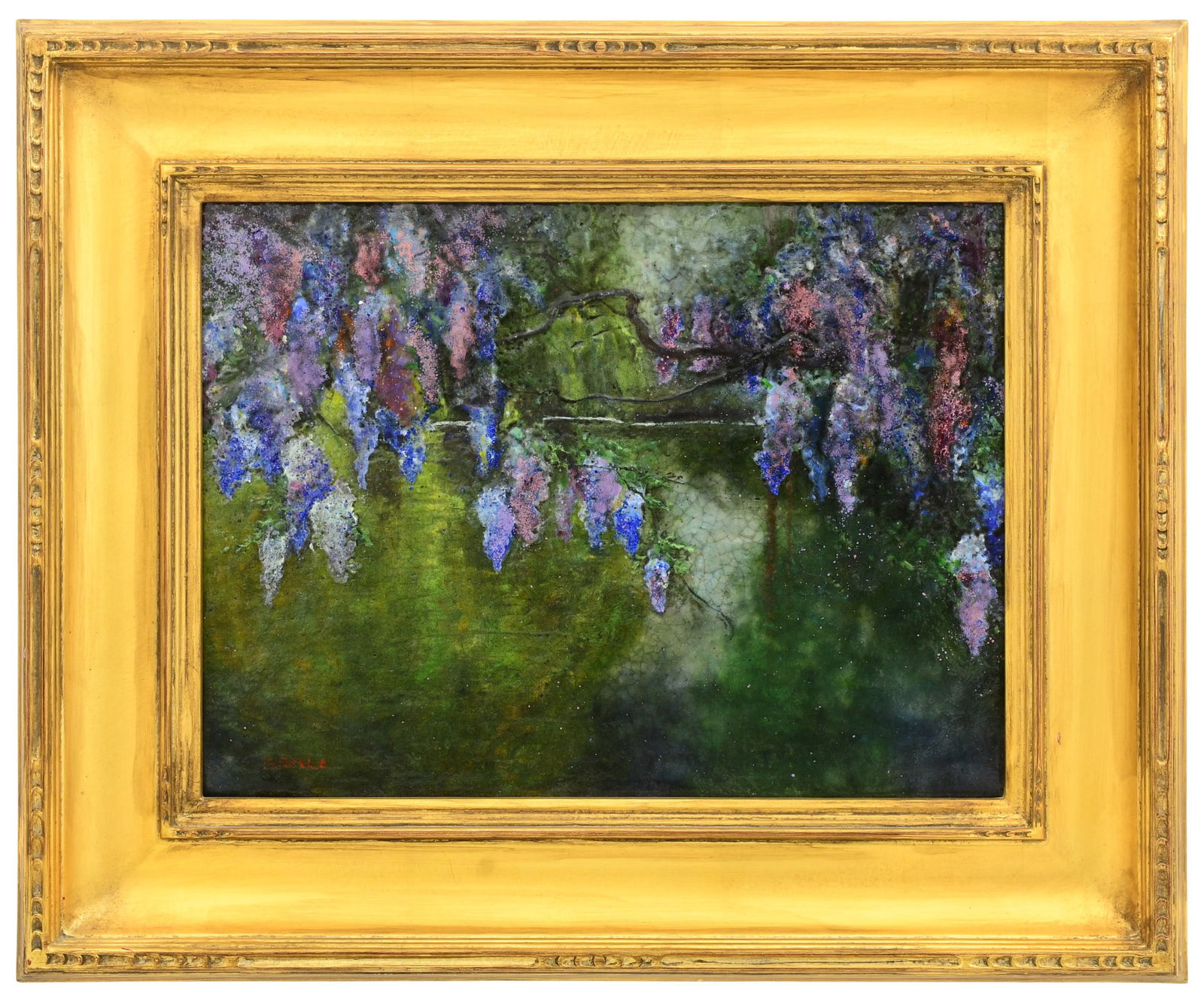 Stelz Studios Pate de Verre Plaque, "Wisteria Along the River" Plaque (2014) (1 of 5)