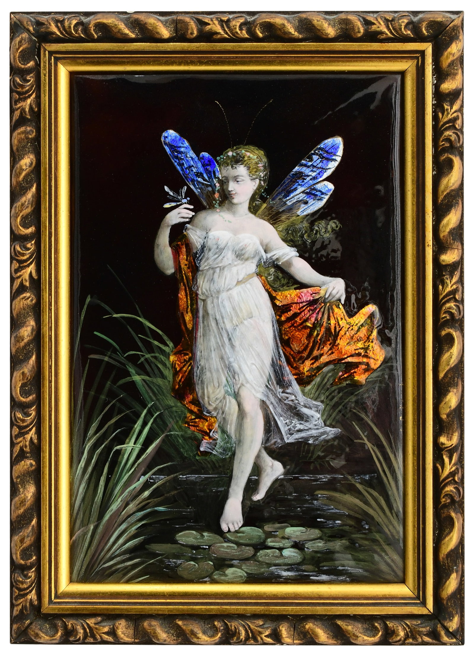 French Enameled Copper Plaque of a Fairy (1 of 4)