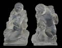 Lalique "Hiver" & "Printemps" Frosted Crystal Figurettes