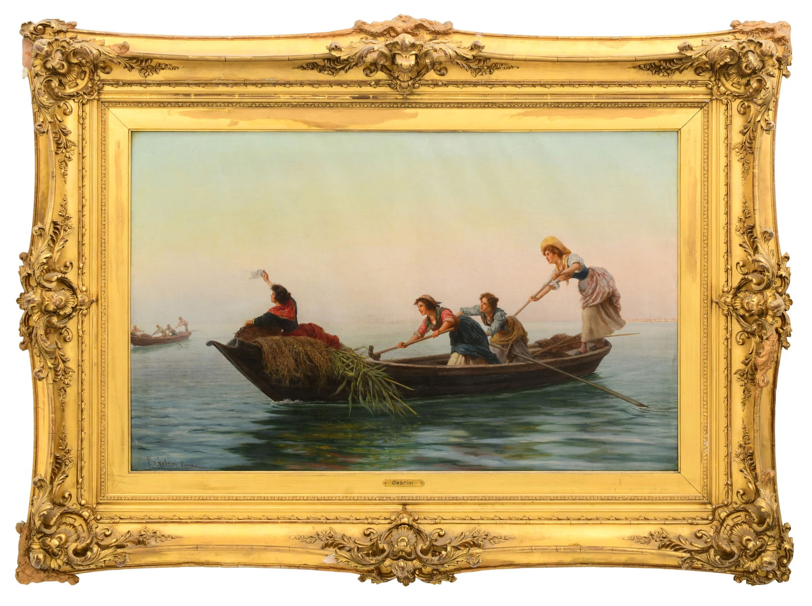 Pietro Gabrini (Italian, 1856-1926), "The Row Boat" (1 of 4)