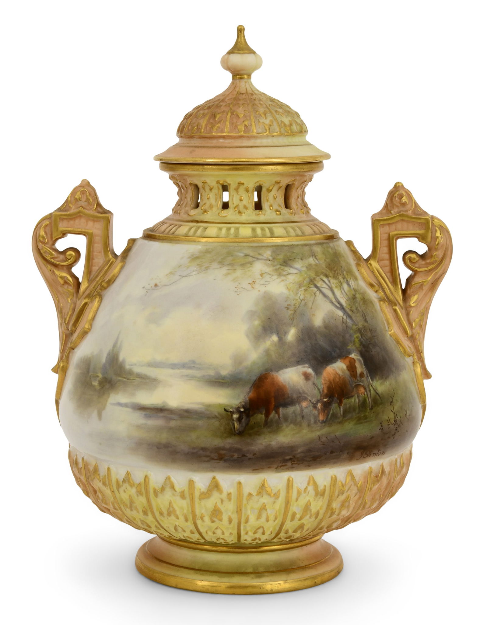 Royal Worcester Porcelain Urn with Cover (1 of 5)