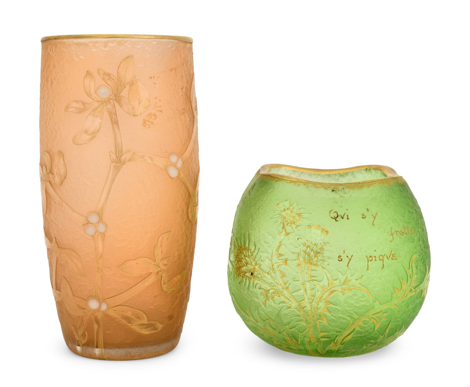 Daum, Nancy, Cameo Glass "Gui" & "Thistle" Vase (1 of 6)