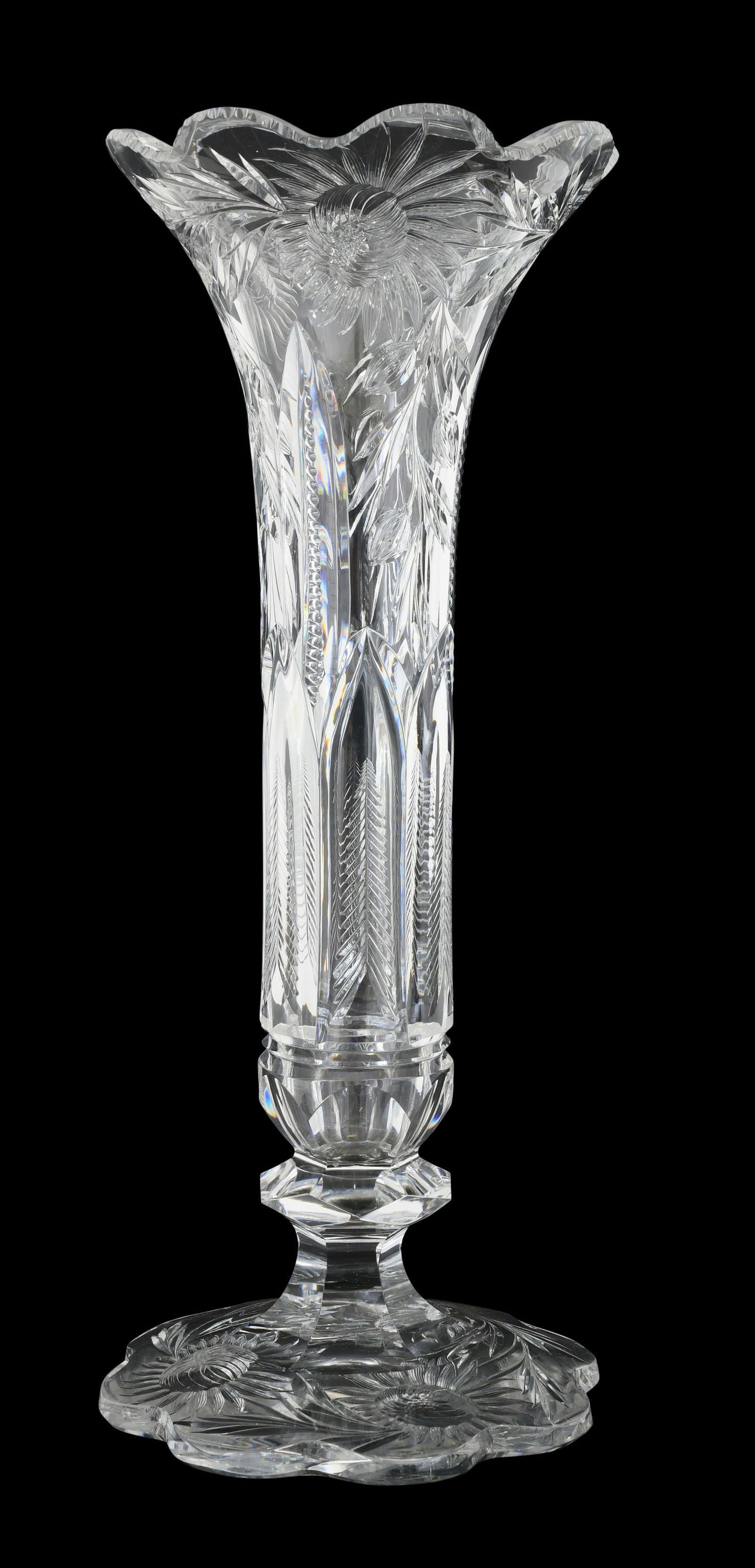 American Brilliant Period Cut Glass Vase (1 of 4)