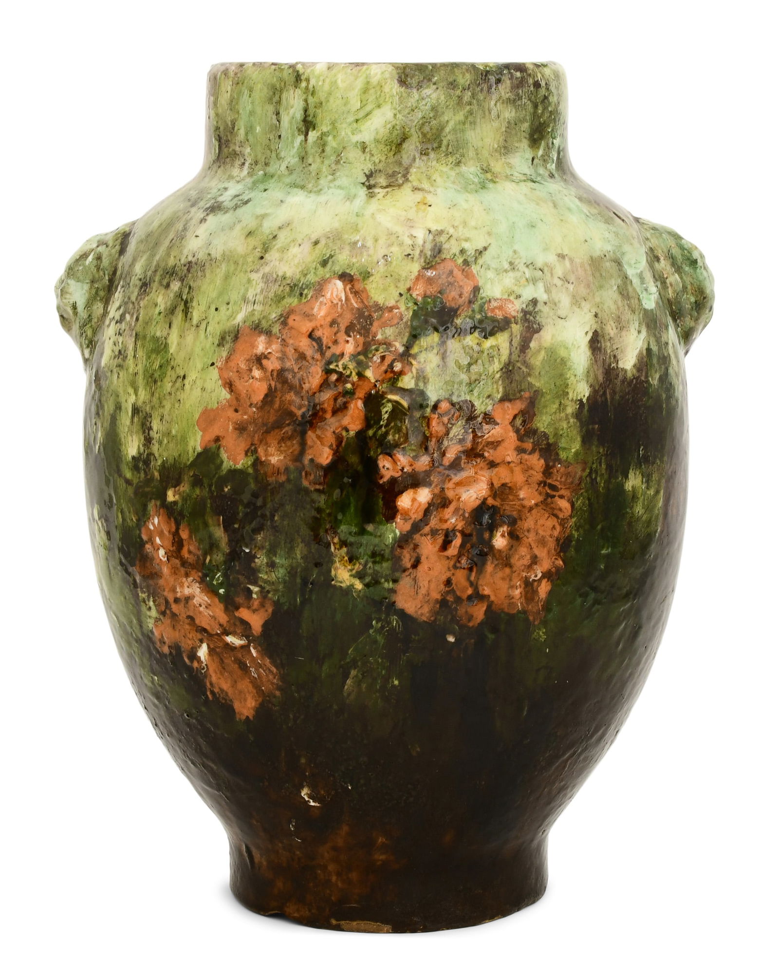 Jean Cachier for Haviland & Co., Porcelain Vase with Chinese Red Flowers (1 of 5)