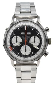 Wakmann Incabloc Chronograph, Ref. 1315.30.74, Steel Wristwatch, Circa 1970's