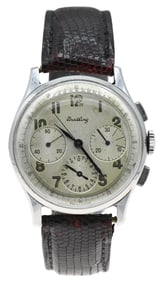 Breitling / Wakmann Chronograph Steel Wristwatch, Circa 1940's