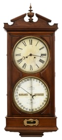 Ithaca Calendar Clock Co. "No. 2 Regulator" Hanging Bank Clock