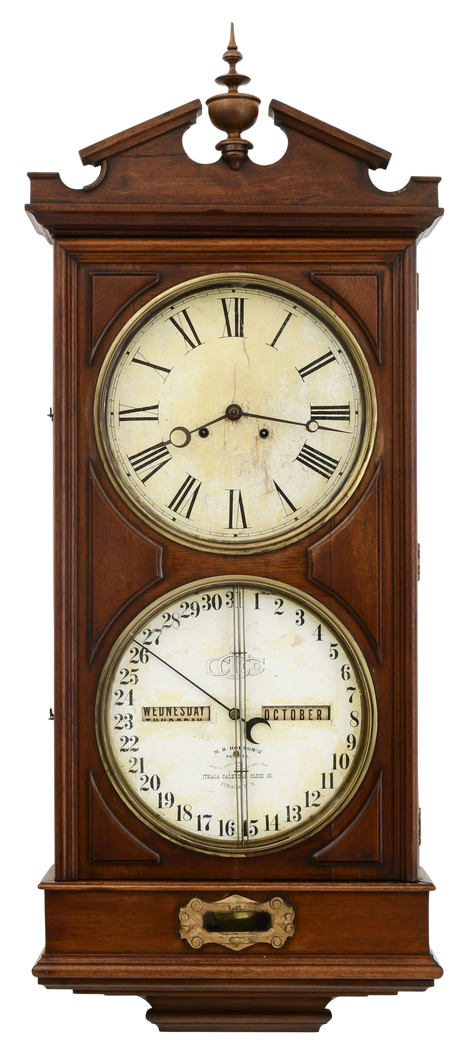 Ithaca Calendar Clock Co. "No. 2 Regulator" Hanging Bank Clock (1 of 9)