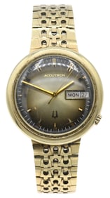 Bulova "Accutron" Day-Date 14K Gold Wristwatch, Ref. L-175