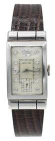 Hamilton Platinum & Diamond Men's Wristwatch, Circa 1940's